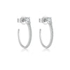 Wholesale S925 Sterling Silver C Shaped Electroplated Micro Inlaid Zircon Women's Earrings