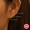 Wholesale S925 Sterling Silver C Shaped Four Claw Diamond Piercing Ear Clip Earrings With Geometric Pattern And Electroplating Treatment For Women