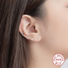 Wholesale S925 Sterling Silver Cartilage Earring With Square Diamond Ear Buckle And Single Diamond Simple Geometric Style Electroplated