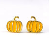 Wholesale S925 Sterling Silver Cartoon Fruit Pumpkin Design Electroplated 18K Gold Earrings For Women