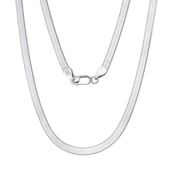 Wholesale S925 Sterling Silver Chain Blade Flat Snake Clavicle Chain Electroplated