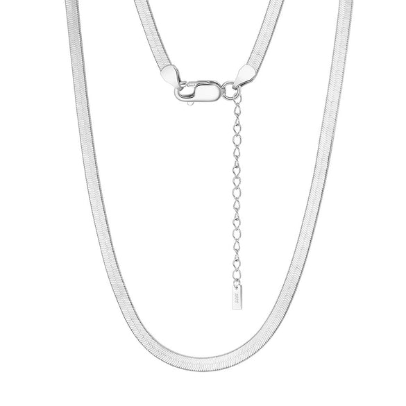 Wholesale S925 Sterling Silver Chain Blade Flat Snake Clavicle Chain Electroplated