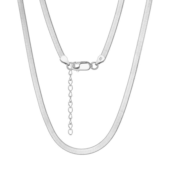Wholesale S925 Sterling Silver Chain Blade Flat Snake Clavicle Chain Electroplated