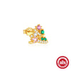 Wholesale S925 Sterling Silver Christmas Tree Geometric Antler Earrings With Electroplating Design For Women