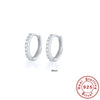 Wholesale S925 Sterling Silver Circle Earrings Set With Diamonds And Turquoise Electroplated With 18K Gold Simple Geometric Style For Women