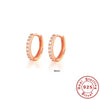 Wholesale S925 Sterling Silver Circle Earrings Set With Diamonds And Turquoise Electroplated With 18K Gold Simple Geometric Style For Women