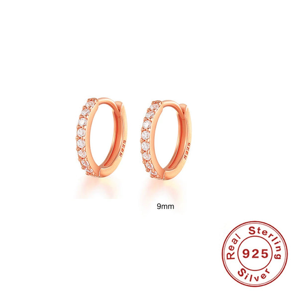 Wholesale S925 Sterling Silver Circle Earrings Set With Diamonds And Turquoise Electroplated With 18K Gold Simple Geometric Style For Women
