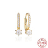 Wholesale S925 Sterling Silver Circle U Shaped Geometric Exaggerated Women's Earrings With Zircon