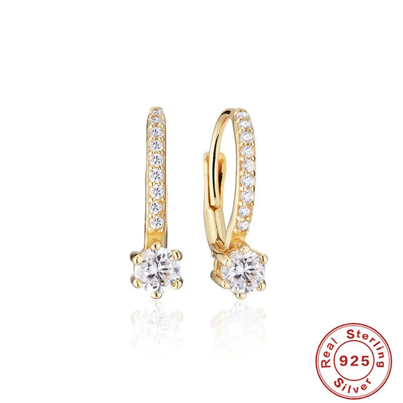 Wholesale S925 Sterling Silver Circle U Shaped Geometric Exaggerated Women's Earrings With Zircon