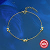 Wholesale S925 Sterling Silver Classic Bow Spacer Women's Bracelet With Geometric Pattern And Real Gold Plated Electroplating