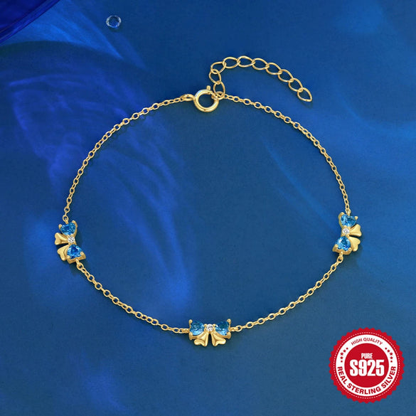 Wholesale S925 Sterling Silver Classic Bow Spacer Women's Bracelet With Geometric Pattern And Real Gold Plated Electroplating