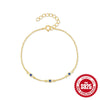 Wholesale S925 Sterling Silver Classic Devil's Eye Diamond Embedded Geometric All Match Bracelet With Real Gold Plating Electroplating Treatment
