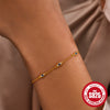 Wholesale S925 Sterling Silver Classic Devil's Eye Diamond Embedded Geometric All Match Bracelet With Real Gold Plating Electroplating Treatment