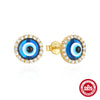 Wholesale S925 Sterling Silver Classic Devil's Eye Stud Earrings And Necklace Combination Accessories With Electroplating For Women