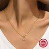 Wholesale S925 Sterling Silver Classic Geometric Moon And Fivepointed Star Clavicle Chain With Electroplating For Women