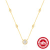 Wholesale S925 Sterling Silver Classic Inlaid Zircon Star Point Clavicle Chain With Electroplating And Geometric Design