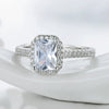 Wholesale S925 Sterling Silver Classic Luxury Rectangular Zircon Ring With Geometric Style And Seiko Craft For Women