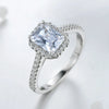Wholesale S925 Sterling Silver Classic Luxury Rectangular Zircon Ring With Geometric Style And Seiko Craft For Women