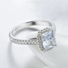 Wholesale S925 Sterling Silver Classic Luxury Rectangular Zircon Ring With Geometric Style And Seiko Craft For Women
