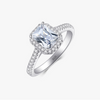 Wholesale S925 Sterling Silver Classic Luxury Rectangular Zircon Ring With Geometric Style And Seiko Craft For Women