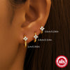 Wholesale S925 Sterling Silver Classic Petal Triple Diamond Multi Size Earrings With Geometric Styling And Electroplating For Women
