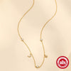 Wholesale S925 Sterling Silver Classic Stacked Necklace With Star Moon Inlaid Colored Diamond And Geometric Pattern Electroplated For Women