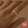Wholesale S925 Sterling Silver Classic Stacked Three Layer Geometric Ring With Electroplating And Real Gold Plating For Women