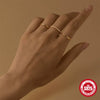 Wholesale S925 Sterling Silver Classic Stacked Three Layer Geometric Ring With Electroplating And Real Gold Plating For Women