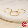 Wholesale S925 Sterling Silver Classic Stacked Three Layer Geometric Ring With Electroplating And Real Gold Plating For Women