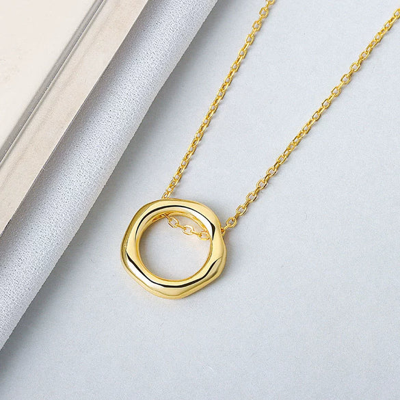 Wholesale S925 Sterling Silver Clavicle Chain Geometric Irregular Design Electroplating Women's Trendy Necklace