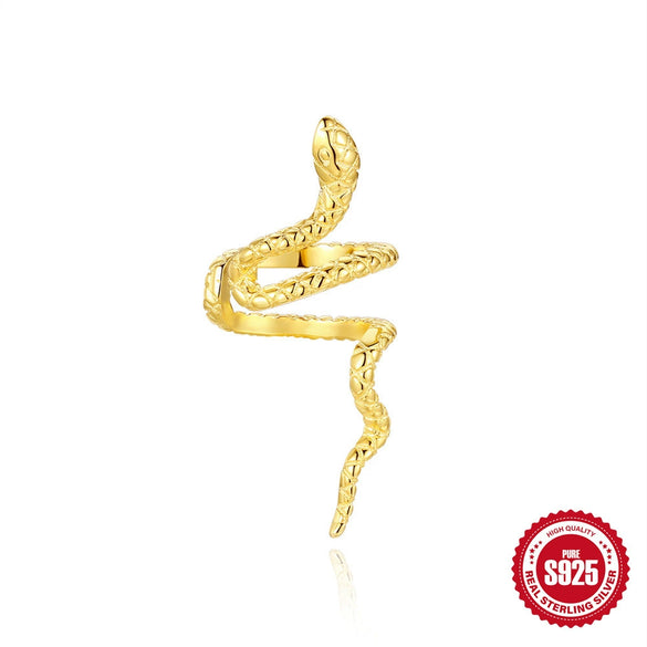 Wholesale S925 Sterling Silver Cold Style Snake Shaped Ear Clip For Women With Electroplating Process