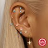 Wholesale S925 Sterling Silver Colorful Opal Flowers Round Horse Eye Zircon Geometric Threepiece Earrings For Women Set With Gemstones