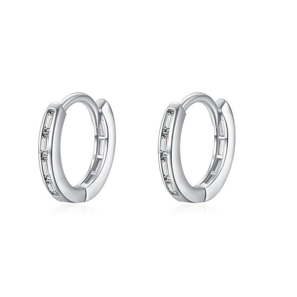 Wholesale S925 Sterling Silver Colorful Zircon Inlaid Geometric Earrings For Women