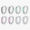 Wholesale S925 Sterling Silver Colorful Zircon Inlaid Geometric Earrings For Women