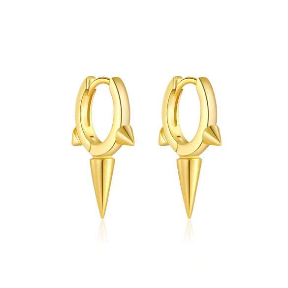 Wholesale S925 Sterling Silver Cone Hanging Earrings With Geometric Design And Luxury Style Platinum Or 18K Gold Electroplated