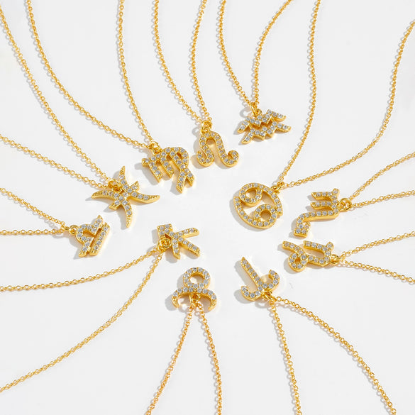 Wholesale S925 Sterling Silver Constellation Necklace With 18K Gold Electroplating And Diamond Design Long Chain Jewelry For Women