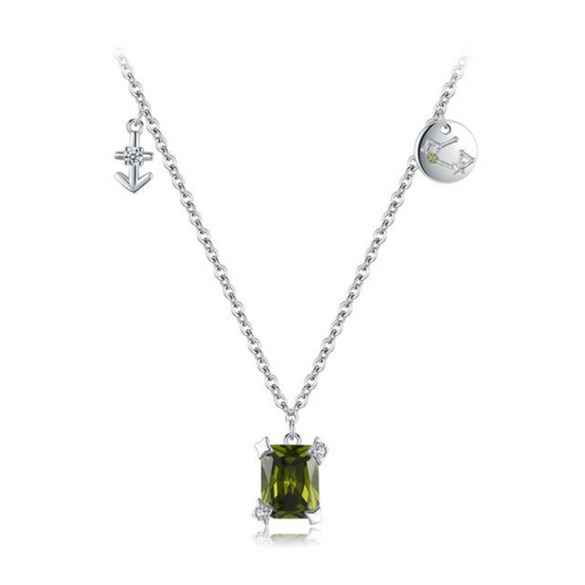 Wholesale S925 Sterling Silver Constellation Sagittarius Simple Cross Chain Clavicle Necklace For Women