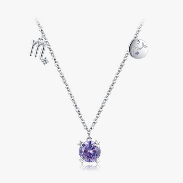 Wholesale S925 Sterling Silver Constellation Scorpio Inlaid Zircon Clavicle Chain For Women Simple Style