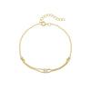 Wholesale S925 Sterling Silver Creative Stacked Double Diamond All Match Women's Bracelet With Geometric Pattern And Real Gold Electroplating