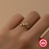 Wholesale S925 Sterling Silver Creative Star Open Ring For Women With Diamond Encrustation And Electroplating
