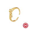 Wholesale S925 Sterling Silver Creative Star Open Ring For Women With Diamond Encrustation And Electroplating