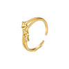 Wholesale S925 Sterling Silver Creative Star Open Ring For Women With Diamond Encrustation And Electroplating