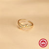 Wholesale S925 Sterling Silver Creative Star Open Ring For Women With Diamond Encrustation And Electroplating
