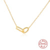 Wholesale S925 Sterling Silver Cross Double Buckle Single Row Diamond O Chain Necklace And Bracelet Jewelry Suit With Electroplating For Unisex