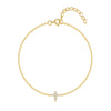 Wholesale S925 Sterling Silver Cross Geometric Minimalist Fashion Bracelet With Real Gold Plating