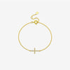 Wholesale S925 Sterling Silver Cross Pendant Necklace And Bracelet With Zircon Geometric Design Diamond Treatment Platinum Or 18K Gold Electroplating Simple And All Match Unisex
