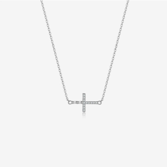 Wholesale S925 Sterling Silver Cross Pendant Necklace And Bracelet With Zircon Geometric Design Diamond Treatment Platinum Or 18K Gold Electroplating Simple And All Match Unisex