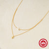 Wholesale S925 Sterling Silver Cross Pendant Pearl Clavicle Chain With Geometric Pattern And Electroplating Design Women's Multilayer Doublelayer Ochain Necklace