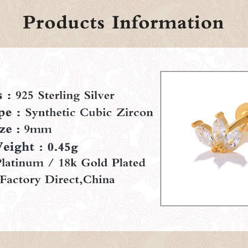 Wholesale S925 Sterling Silver Crown Diamond Earrings With Geometric Pattern And Environmental Protection Electroplating For Women