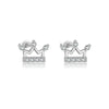 Wholesale S925 Sterling Silver Crown Earrings Inlaid With Zircon In Heart And Geometric Shapes Electroplated In Platinum Or 18K Gold For Women